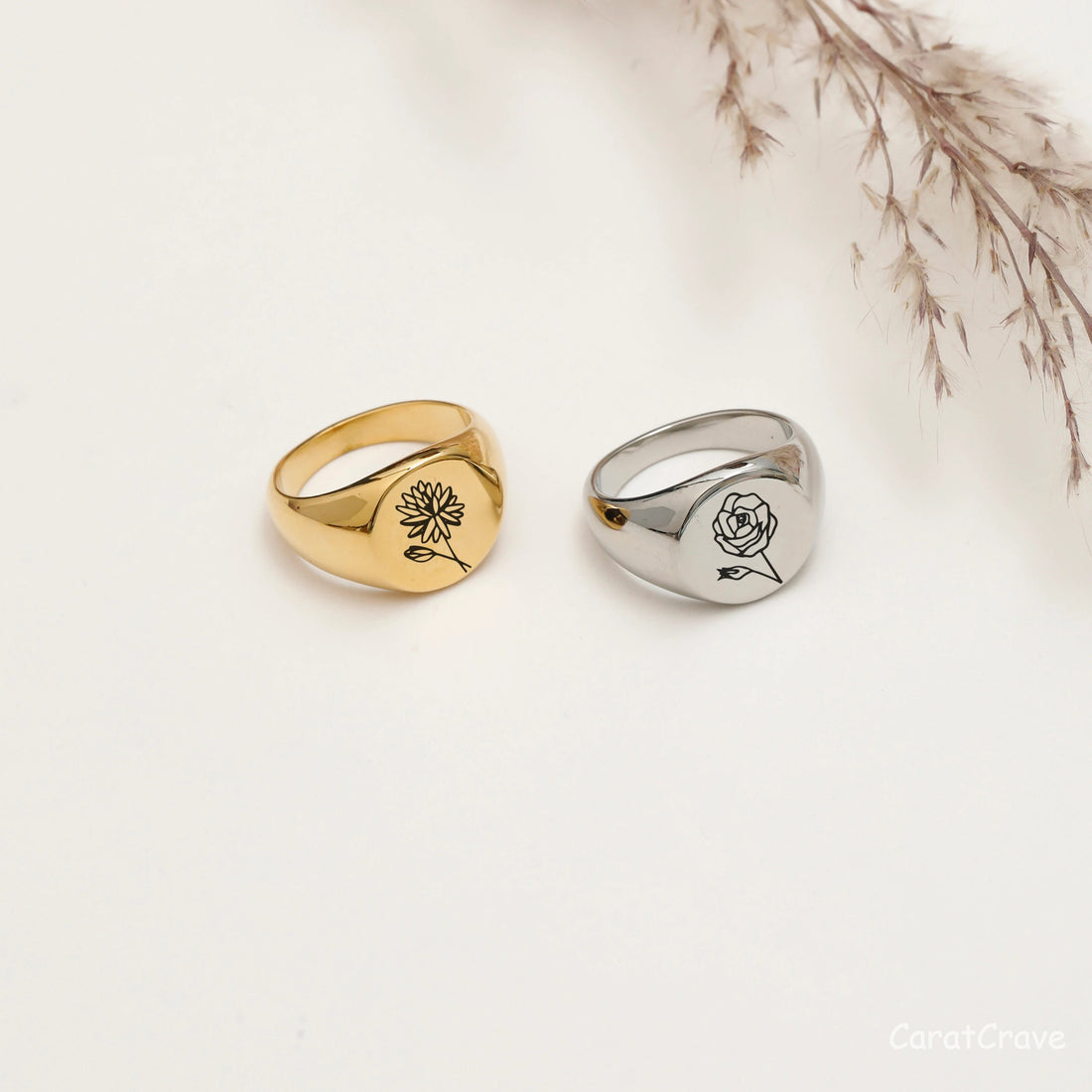 Personalized Birth Flower Ring