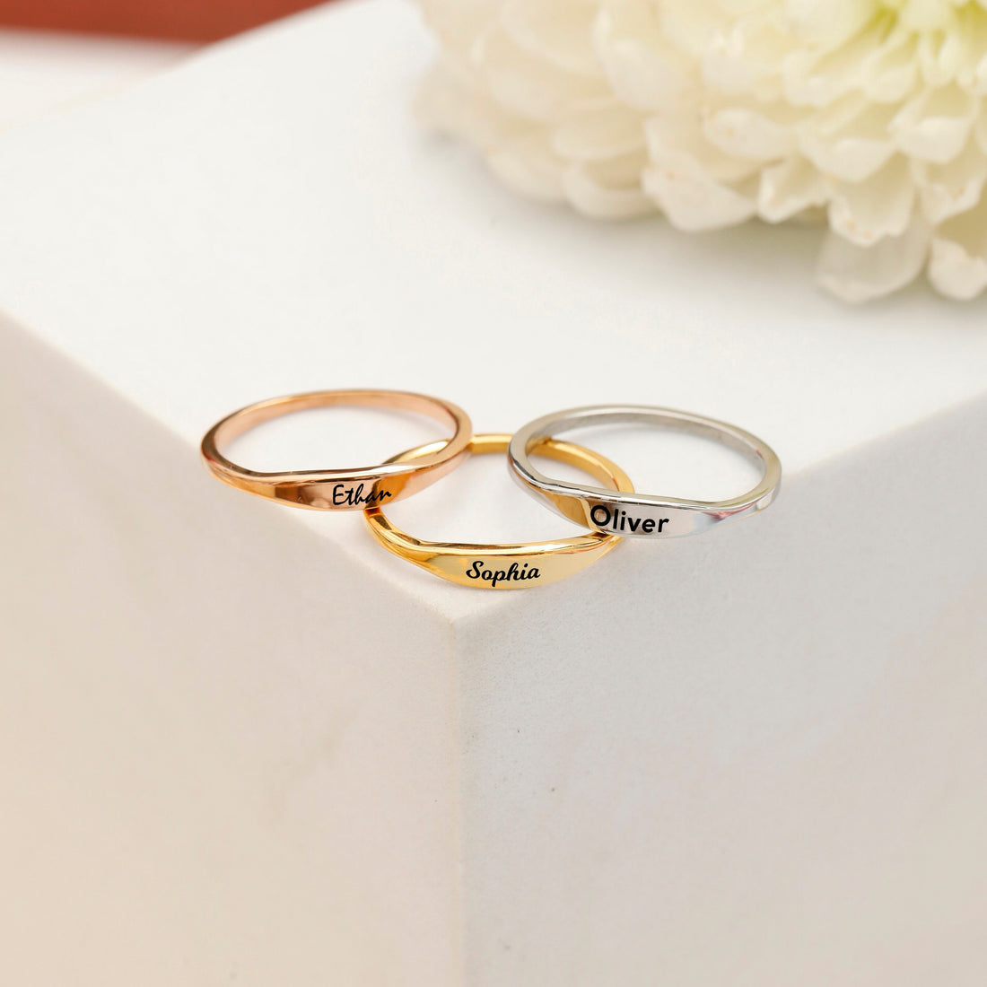 Custom Stackable Name Ring