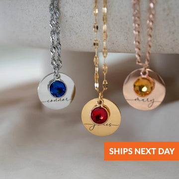 Personalized Birthstone Necklace — Family Keepsake Gift