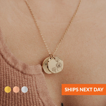Birth Flower Necklace — Delicate Personalized Floral Pendant