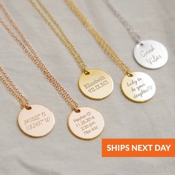 Custom Engraved Medallion Necklace — Timeless Name Pendant