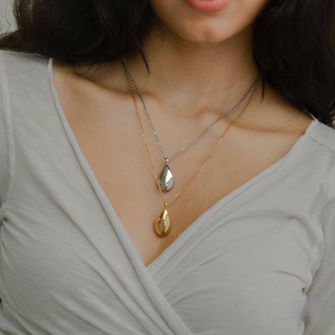 Teardrop Ashes Urn Necklace — Memorial Keepsake Pendant