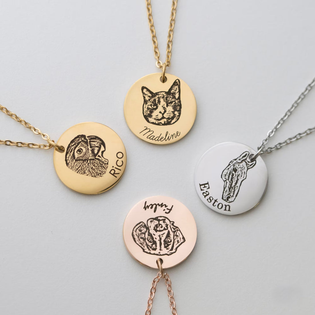 Personalized Pet Memorial Necklace — Custom Portrait Keepsake