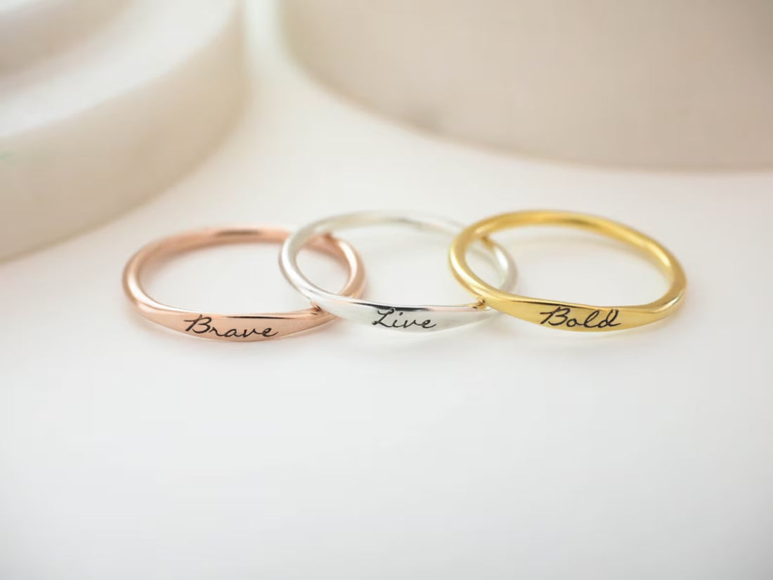 Delicate Name Ring — Personalized Stacking Ring