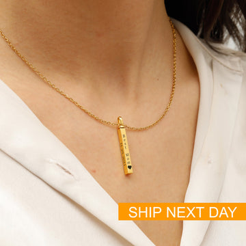 Personalized Urn Bar Necklace — Timeless Memorial Pendant