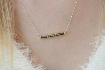 Personalized Urn Bar Necklace — Four-Sided Engraved Design