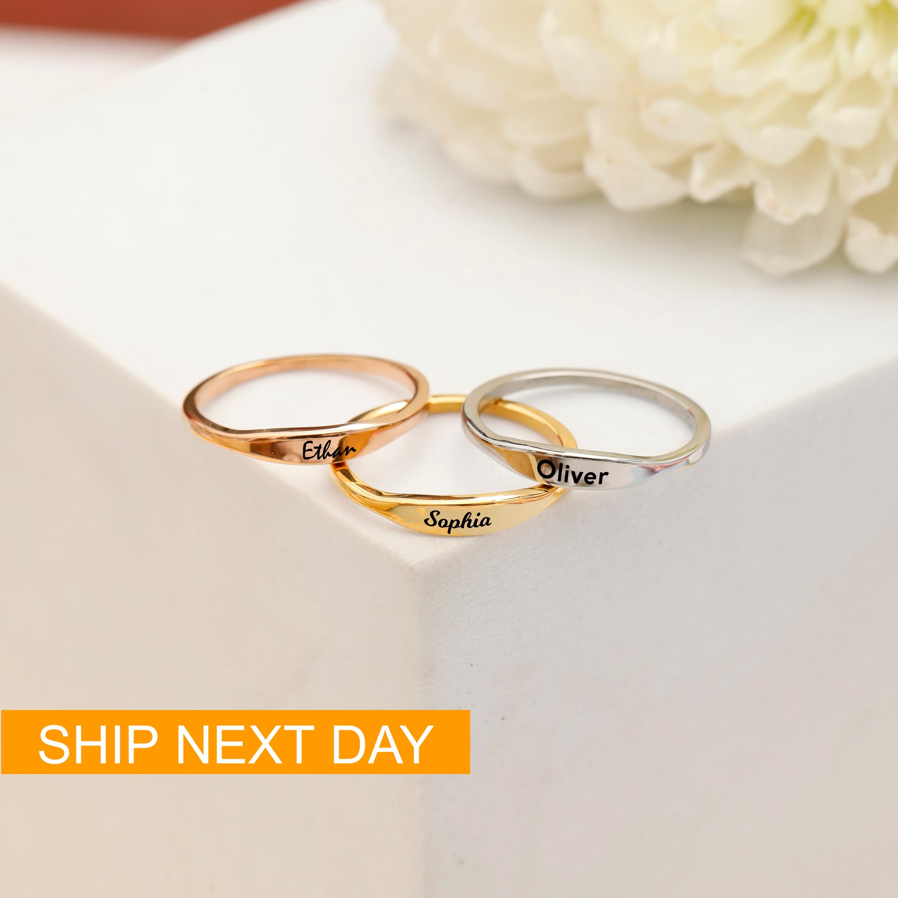 Custom Stackable Name Ring – Jewelmond