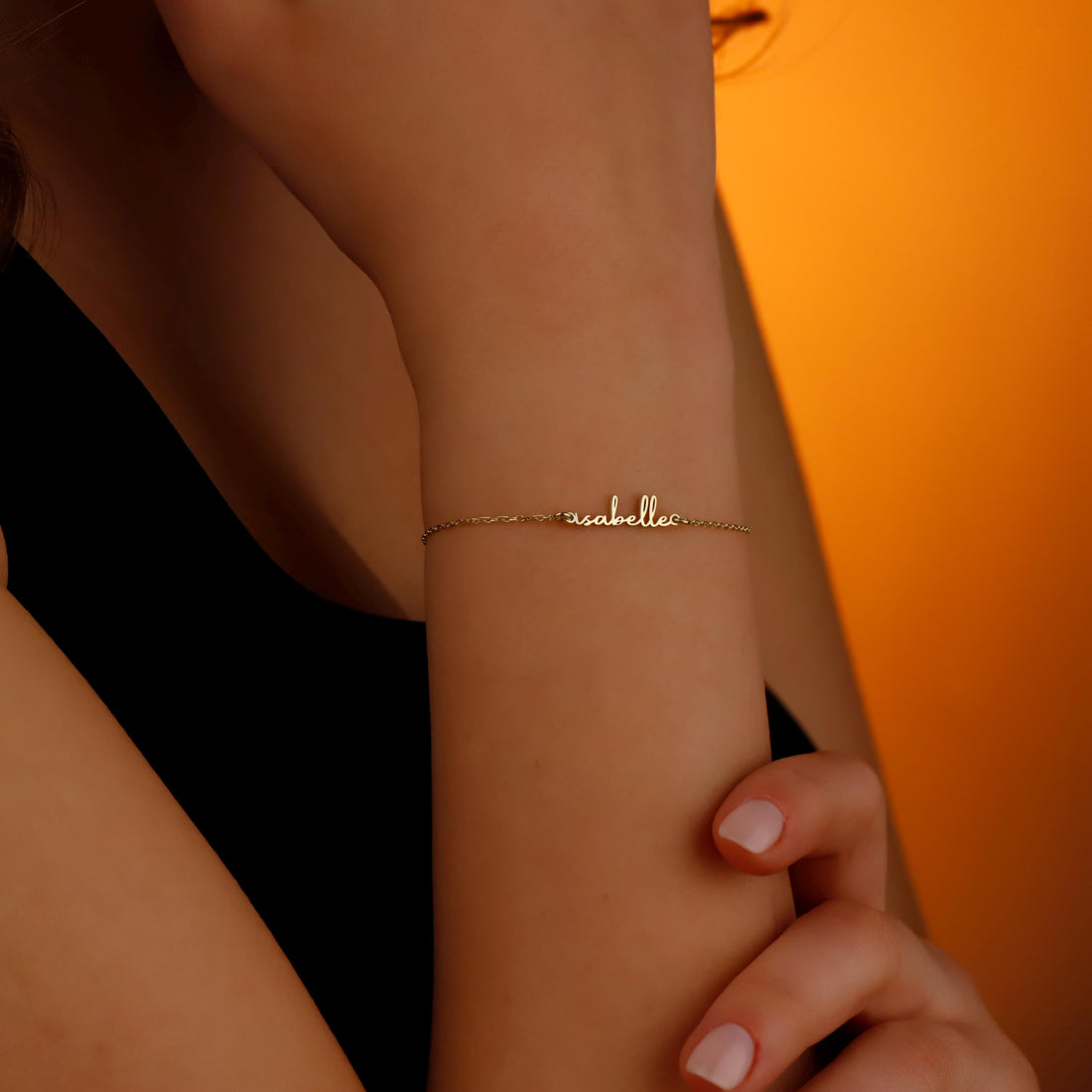 Dainty Personalized Script Name Bracelet: Custom 14k Gold Filled or Sterling Silver Handmade Bracelet