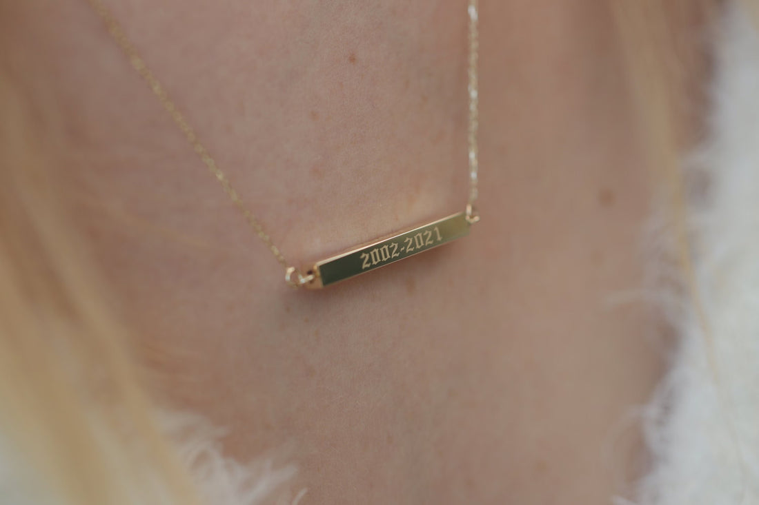 Personalized Urn Bar Necklace — Four-Sided Engraved Design