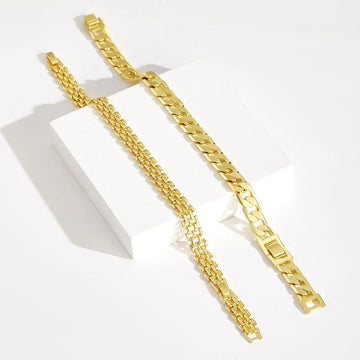 2pc 14k Chunky Link Anklets