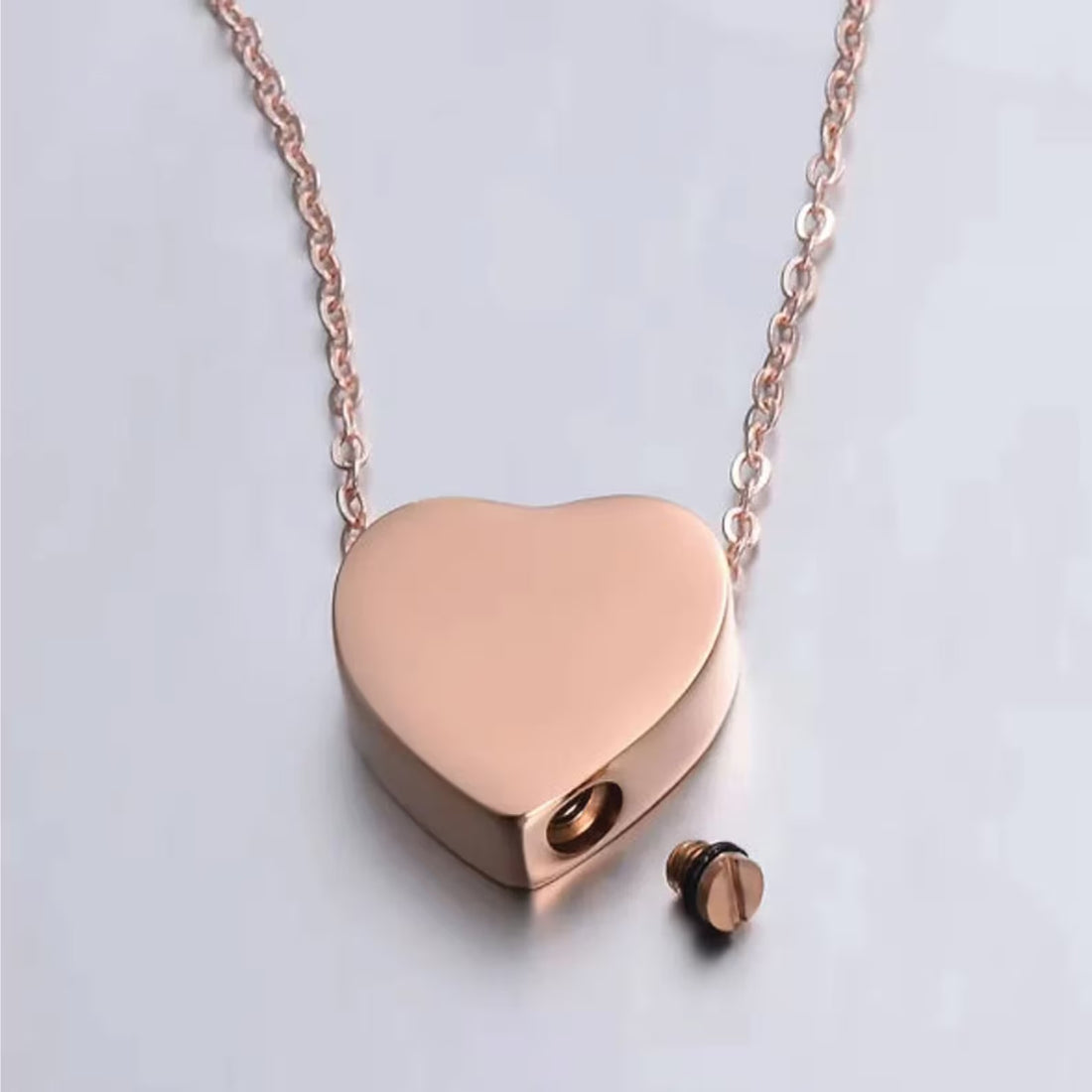 Heart Urn Necklace — Engraved Memorial Pendant
